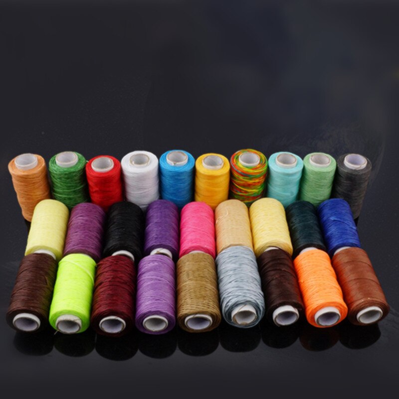 28 Pcs Wax Line DIY Leather Sewing Thread Hand Stitching Leather Bag Wallet Sewing Thread Craft Flat Wax Line