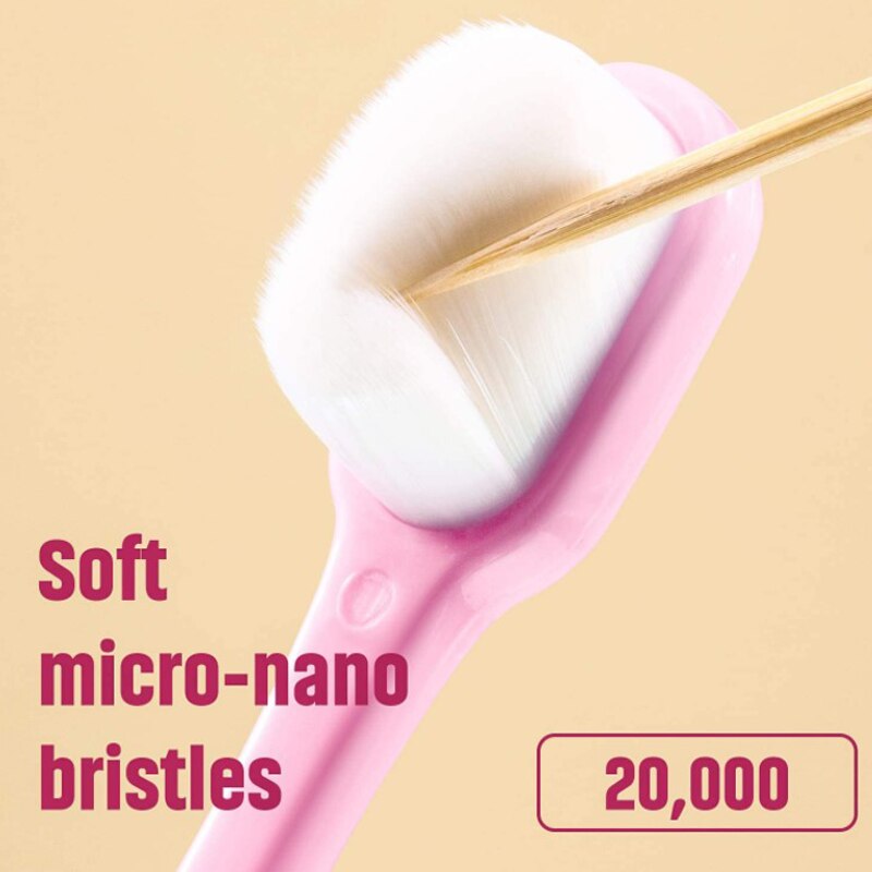 Erwachsene extra Weiche Zahnbürste mit 20000 Weichen Borsten, Mikro Nano Manuelle Zahnbürsten für Schwangere Ältere Schwarz Weiß Blau Rosa