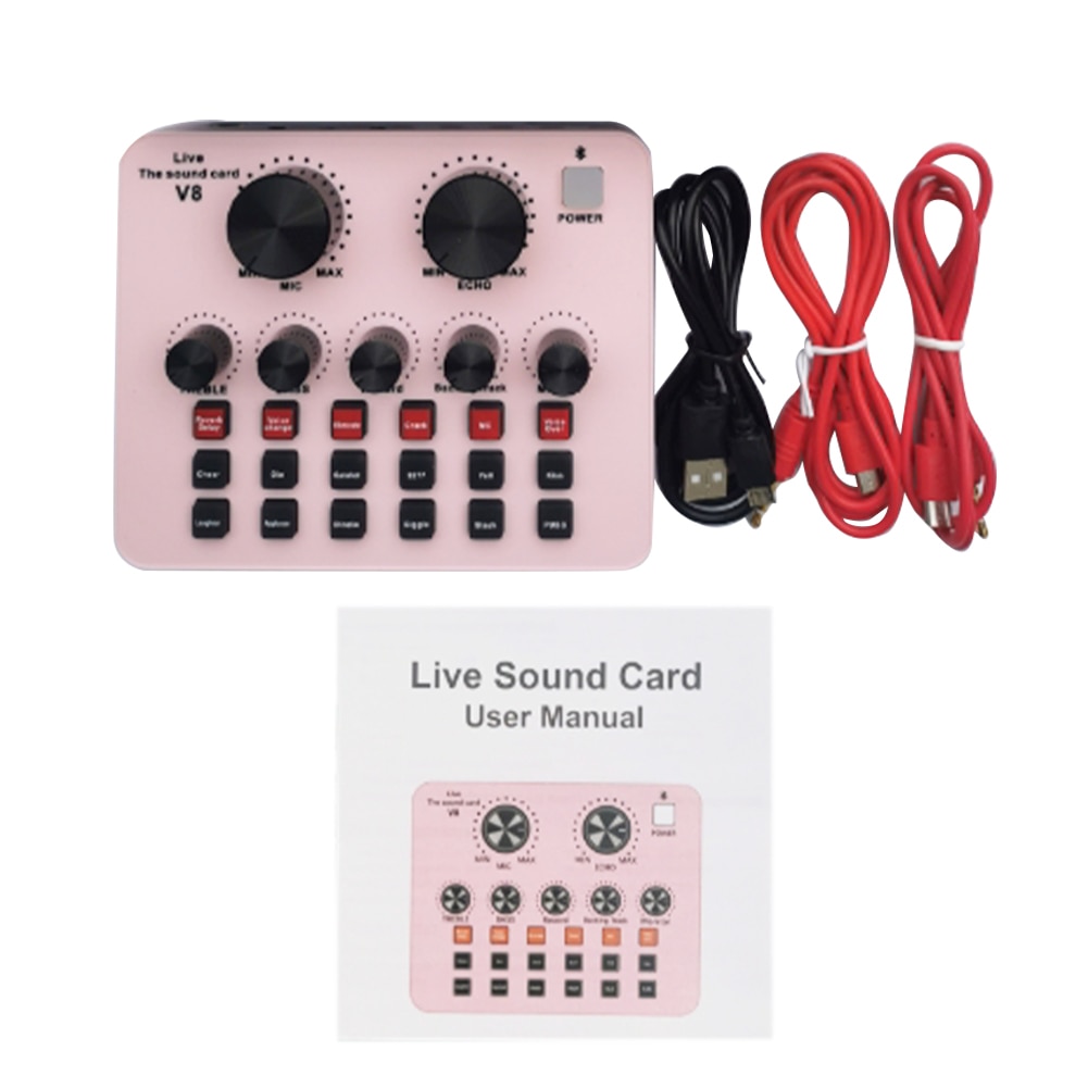 Voice Changer Multiple Effects Audio Mixer Live Sound Card Music Recording Phone Computer Karaoke Singing Broadcast