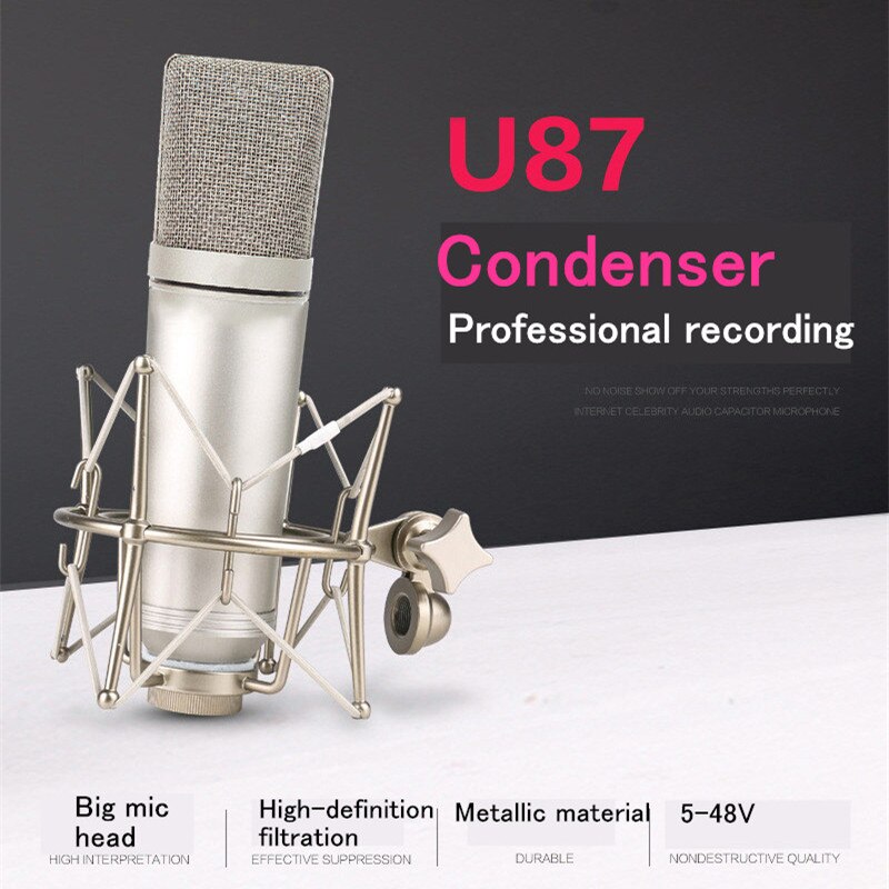 High-end Condenser Microphone Studio Large Diaphragm Microphone For Vocal Recording PC Podcast Gaming Tiktok DJ