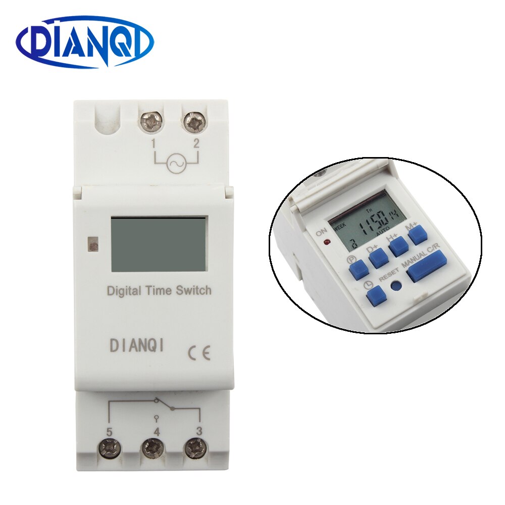 TP8A16 Timer switch din rail digital weekly programmable electronic microcomputer time switch 220V 230V 6A-30A 12V AC bell ring