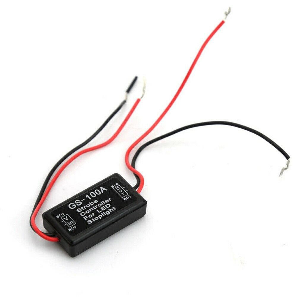 2Pcs LED Flash Strobe Controller kit Flasher Module Brake Tail Stop Light 12/24V LED Tail Light Controller GS-100A