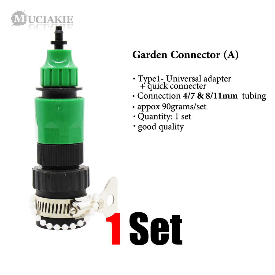 MUCIAKIE-Adaptador de acoplamiento de agua para jardín, conector rápido para grifo de riego de 1/2 '', 3/4'', 1 'a manguera de 8/11 4/7mm, 9 tipos