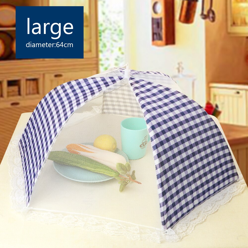 Mosquitera antimoscas plegable para cocina, tapas para comida, Estilo paraguas, accesorios de cocina: 18inch Blue