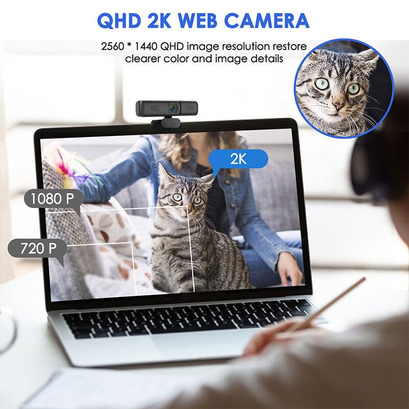 4 million pixels HD PC 1080P Webcam 2K Autofocus USB Web Camera Laptop Desktop For Office Meeting Home With Mic HD 1080P Web Cam