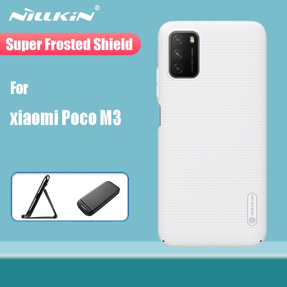 Voor Xiaomi Poco M3 Case Nillkin Camshield Slide Beschermen Camera Cover Lens Bescherming Case Voor Xiaomi Poco M3 Cover: Poco M3 Frost White