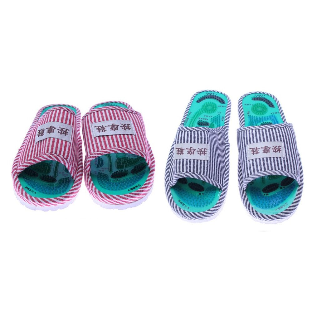 Gezonde strepenpatroon reflexologie voet acupunctuur pantoffel massage bevordert de bloedsomloop ontspanning voet goede verzorging schoenen 25cm