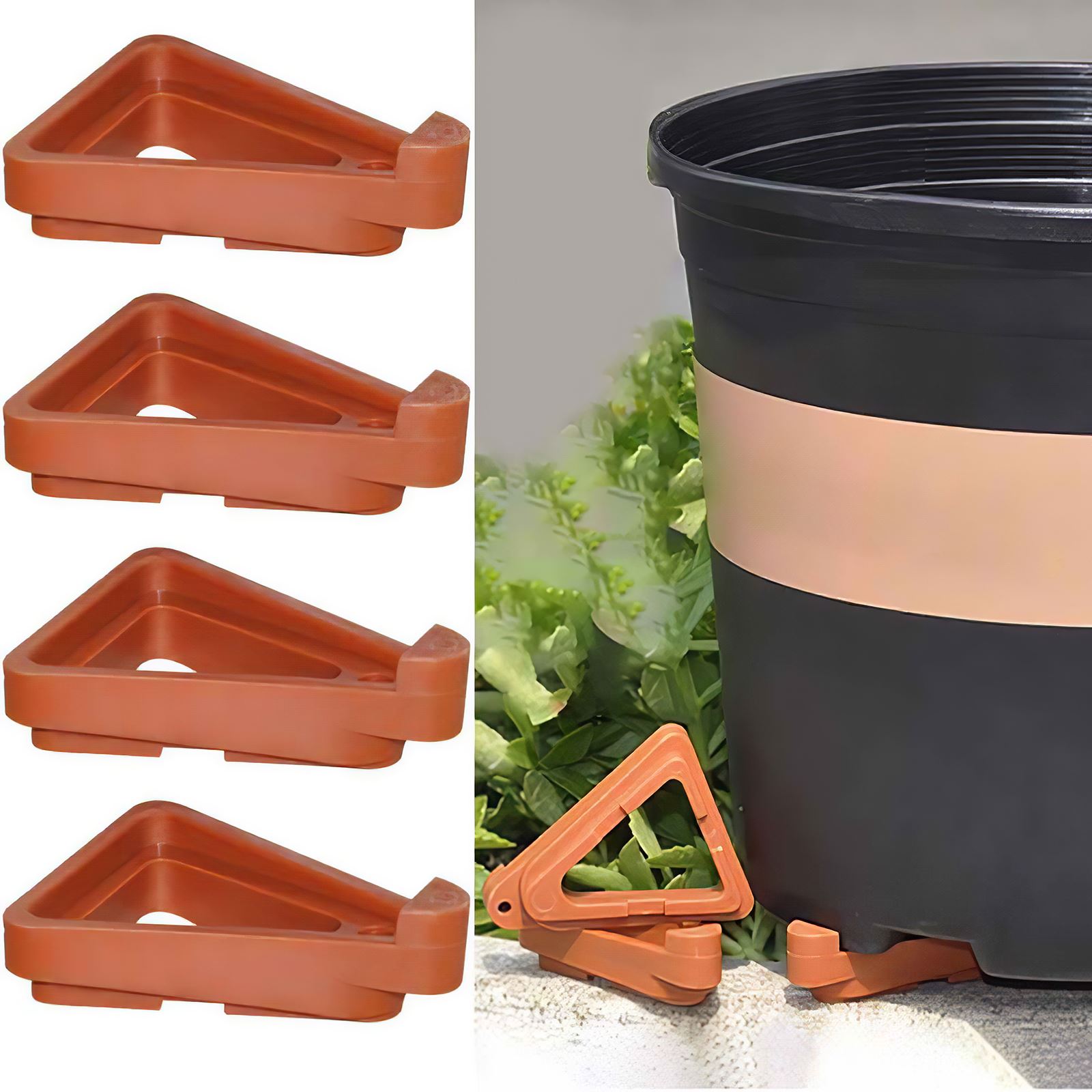12Pcs Flower Plant Pot Feet Risers stackable Pot Mat Invisible Plant Pots Risers Pad Flower Pot Feet