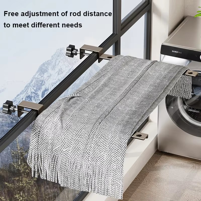 Perchero de ropa negro giratorio plegable, perchas para ropa, colgador montado en la pared, tendedero, ahorro de espacio, organización de ropa de aluminio