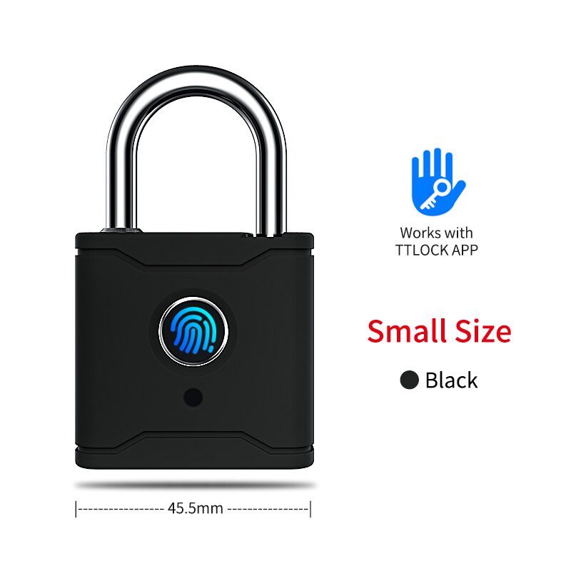 Bluetooth Smart Hangslot Vingerafdruk Lock Slimme Keyless Met Ttlock App: Black