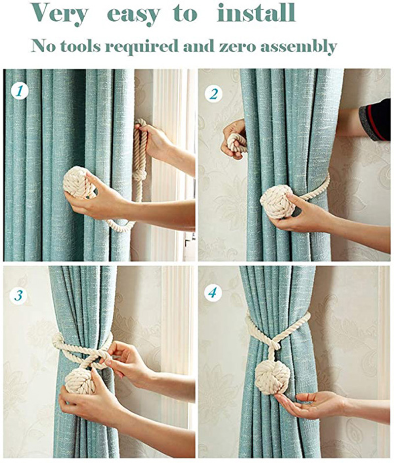 Katoenen Gordijnbanden Balvorm Terugloopsper Cortinas Houders Vorhang Tiebacks Gebreide Handgemaakte Touwen Clips Outdoor Home Decoraties