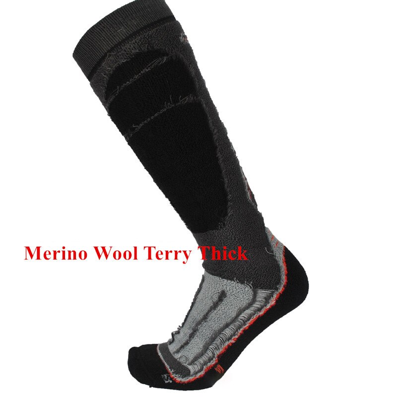 1 Pair Ski Socks Merino Winter Warm Skiing Outdoor Camping Hiking Keep Warm Wool Sock Terry Thick Long Unisex Sports Ski Socks