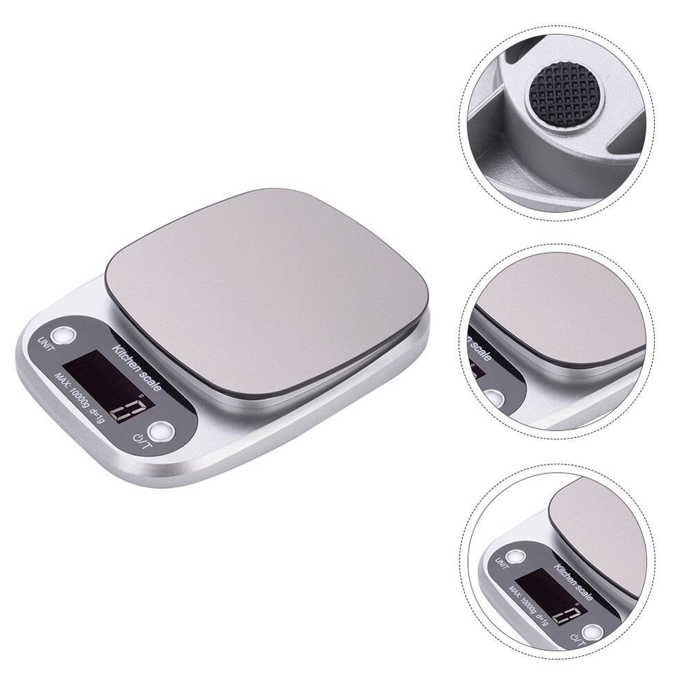 1pc multifunctionele, praktische, handige en duurzame huishoudweegschalen voor binnen en buiten: Zilver