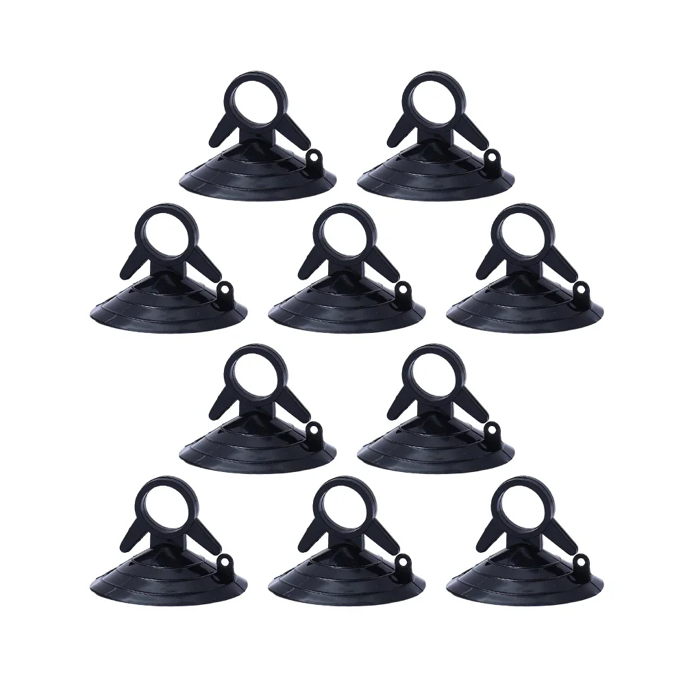 Ventosa de fijación para parasol de coche, 10 Uds., 45mm, ventosa de goma negra/transparente, gancho de ventosa, accesorios de sujeción con Clip para coche: Oro