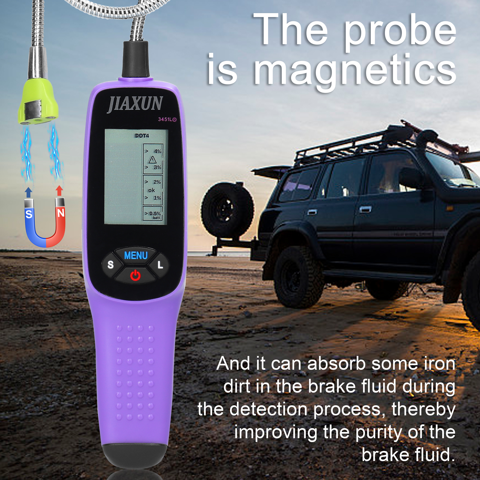 Brake Fluid Tester Large Display Automotive Brake Fluid Testing Tool Brake Fluid Inspection Tester Auto Repairs Shop Vehicle