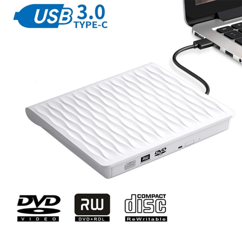 Externe Cd Dvd Drive, Usb 3.0 Slanke Draagbare Externe Cd Dvd Rewriter Brander Schrijver, hoge Snelheid Usb Optische Drive