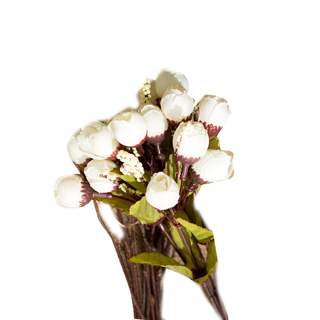 1 zweig 15 köpfe/Strauß kleine knospe rosen hochblatt künstliche blume seide Rose DIY hochzeit hause Weihnachten Dekor blumen Rose: Nein.1