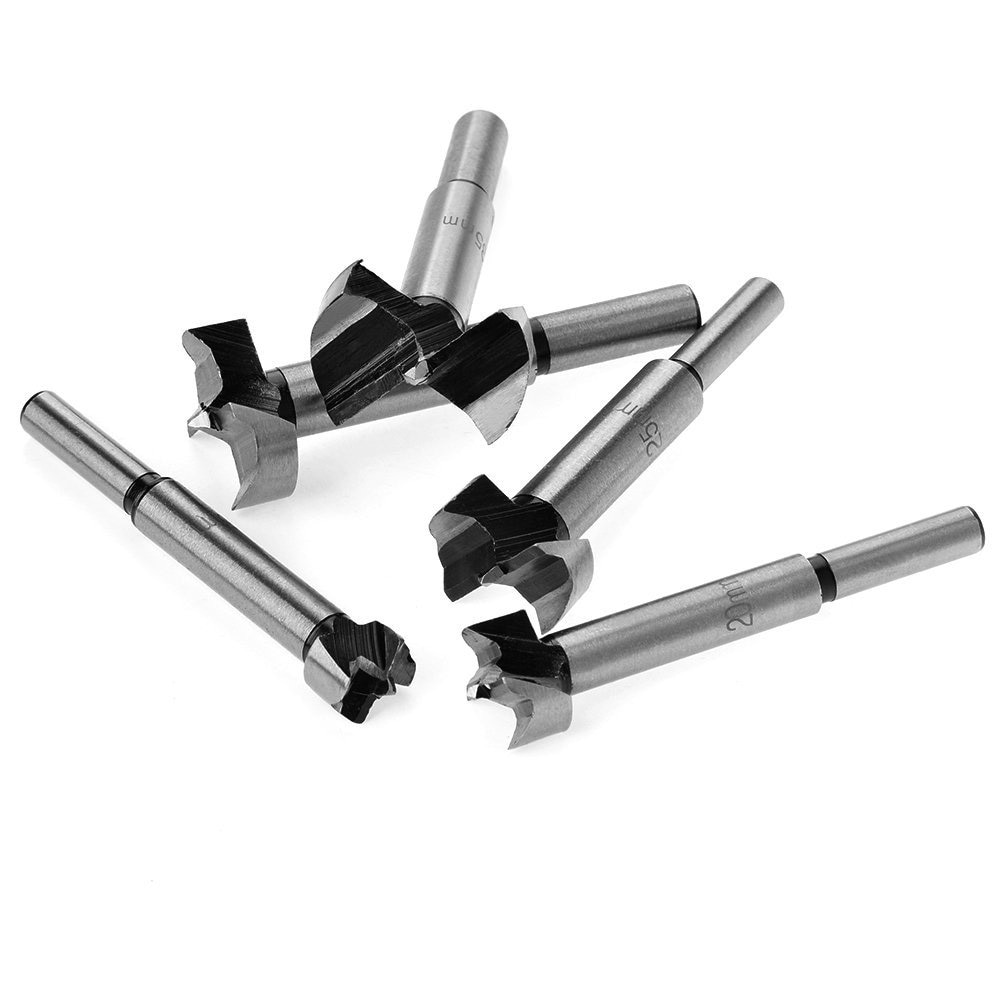 Forstner Hout Boor Zelfcentrerende Gatenzaag Houtbewerking Gereedschap Set 15mm, 20mm, 25mm, 30mm, 48mm Forstner Boor Bits