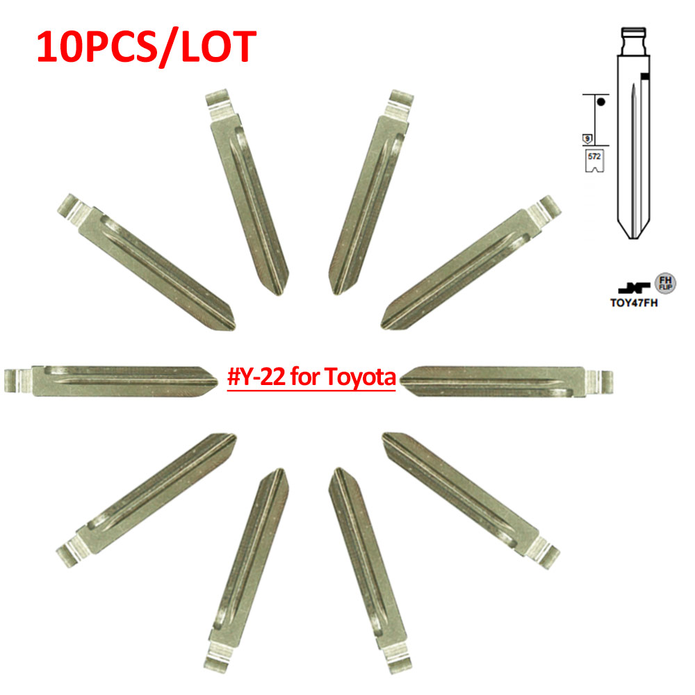 Metalen Blank Ongesneden Flip Afstandsbediening Sleutelblad Type 22 # voor Toyota 10 stks/partij