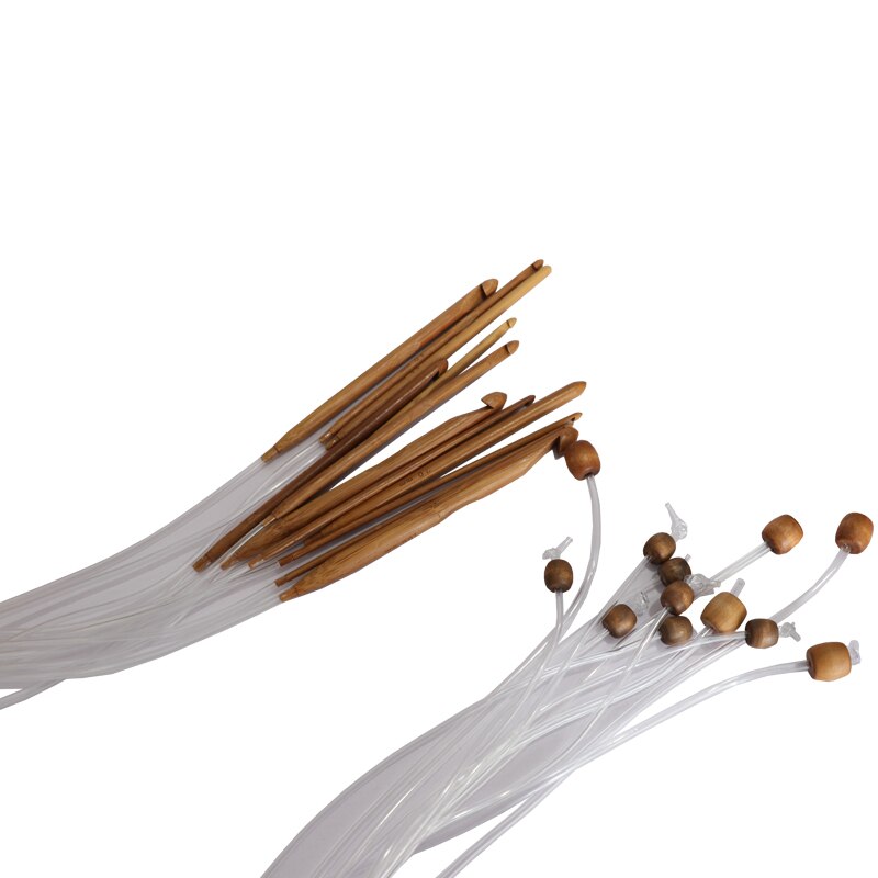 12 stuks set set van rondbreinaalden DIY dubbele Cusp haaknaalden set van zachte buis 100% bamboe ronde naaien needles120