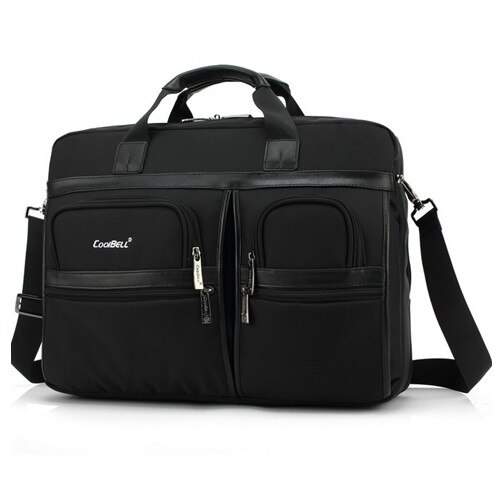 Aktetas casual 17 inch laptoptas handtas heren reistassen slijtvaste oxford dames schoudertas: Zwart