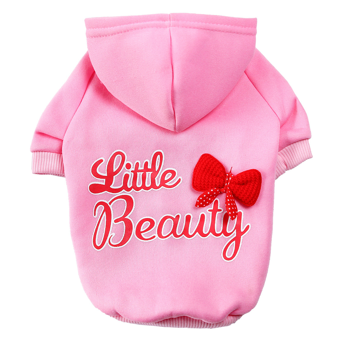 Small Medium Dog Hoodies Fleece-Lined Hooded Sweater, Autumn Winter Dog Clothes Puppy Pullover with Leash Hole Pet Apparels: S / WHITE