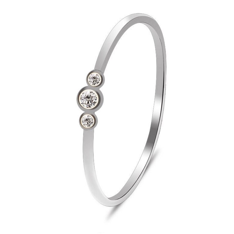 Nuovo Alla Moda di Cristallo Anelli di Fidanzamento Per Le Donne Regali di San Valentino Anello Semplice Ed elegante Da Sposa Femminile Dei Monili di Cerimonia Nuziale: 10 / Silvery