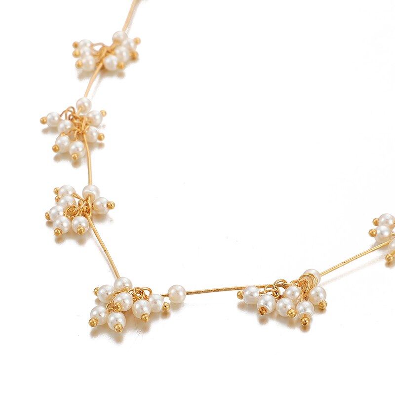Tocona Luxe Parel Steen Ketting voor Vrouwen Gouden Ketting Bloemen Persoonlijkheid Chocker Ketting Partij Sieraden 8870