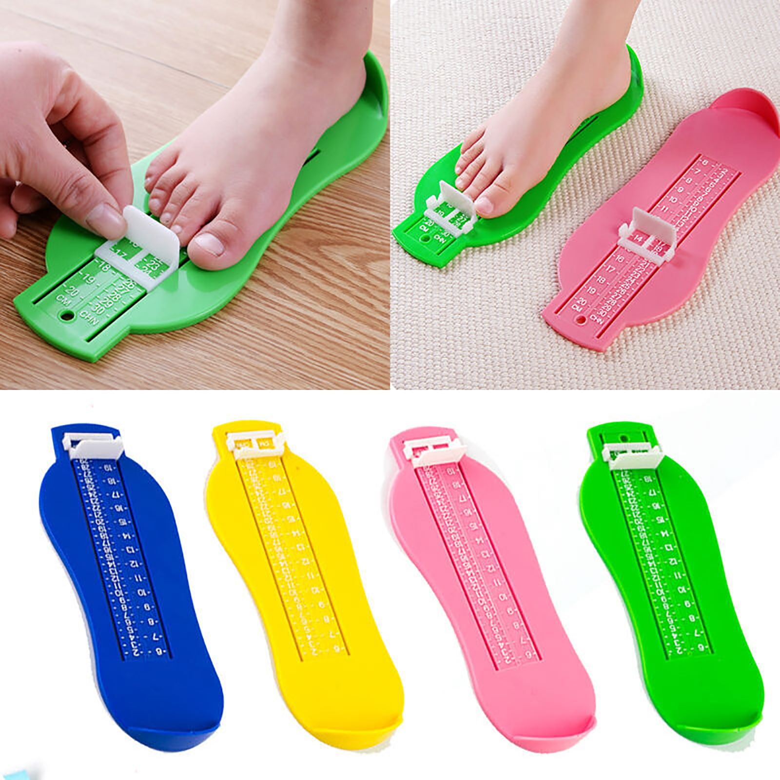 Foot Measure Gauge 5 Colors Baby Kid Foot Ruler Shoes Size Measuring Ruler Shoes Length Growing Foot Fitting Ruler Tool Measures