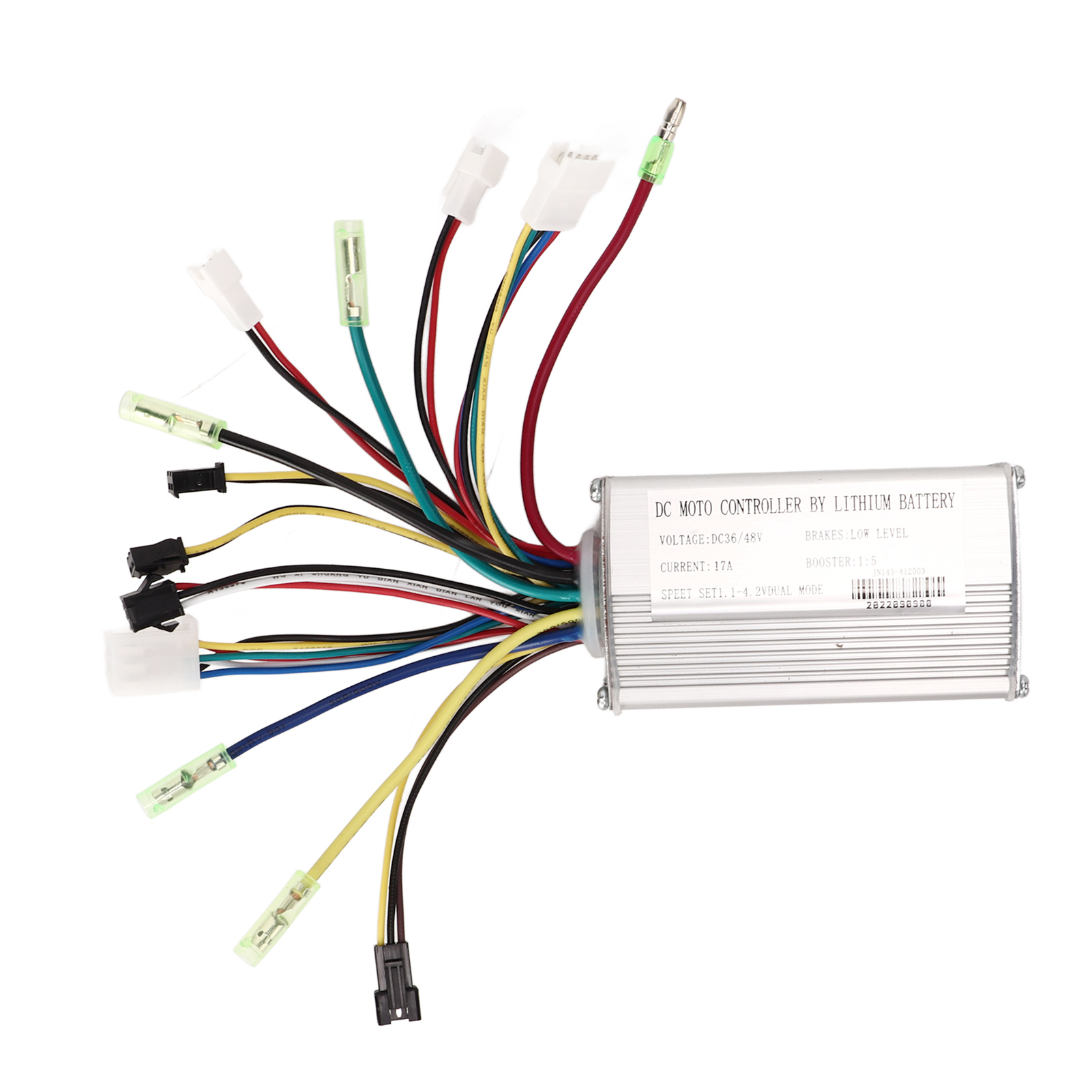 DC Motor Controller with Wire Harness Motor Controller Lithium Battery for Electric Bike 36V 48V 17A Motor Controller with Wire