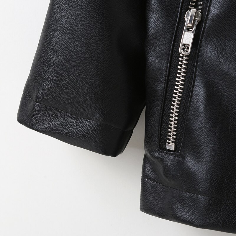 Girls punk street style leather jacket children&#39;s clothing girls PU leather jacket suitable for 3-7 years old