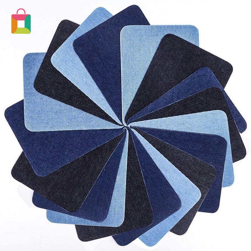 18 Pieces Denim Patches Jeans Iron-On Patches Clothes Repair Kit