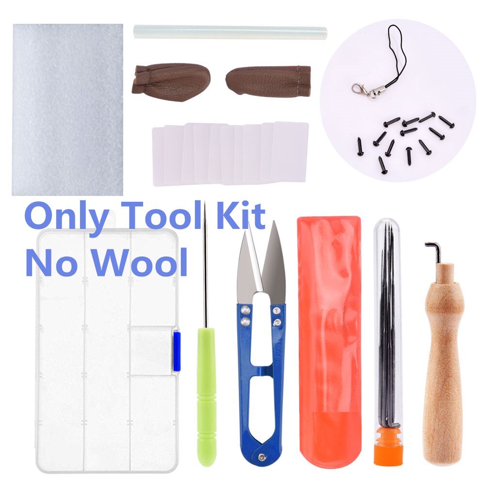 50pcs Wool Felt Fiber Needle Felting Wool Merino 70s Poke Roving Wool Wet Felting Needlework Accessory DIY Craft Project Supply: Only Tool Kit