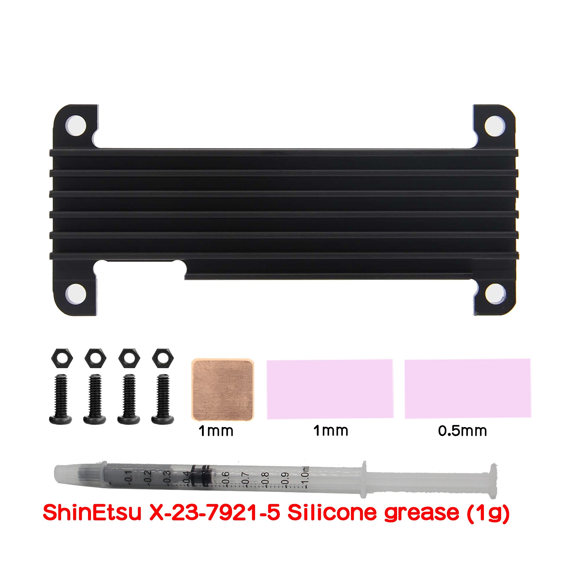 Raspberry Pi Zero / 2 W 10mm Embedded Aluminum Heatsink, Radiator: Bundle2