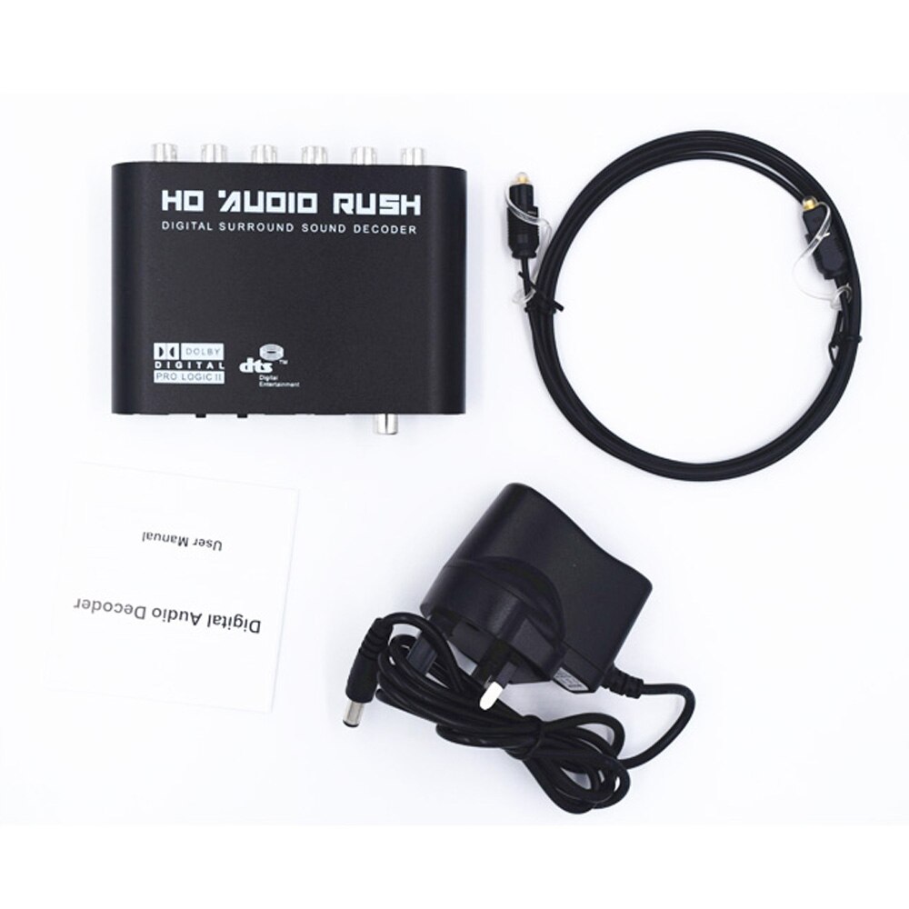 5.1CH Digitale Audio Decoder Converter Spdif Coaxiale Rca Dts AC3 Optische Digital Sound Decoder Versterker Voor PS3 Hd XBOX360: With EN Plug