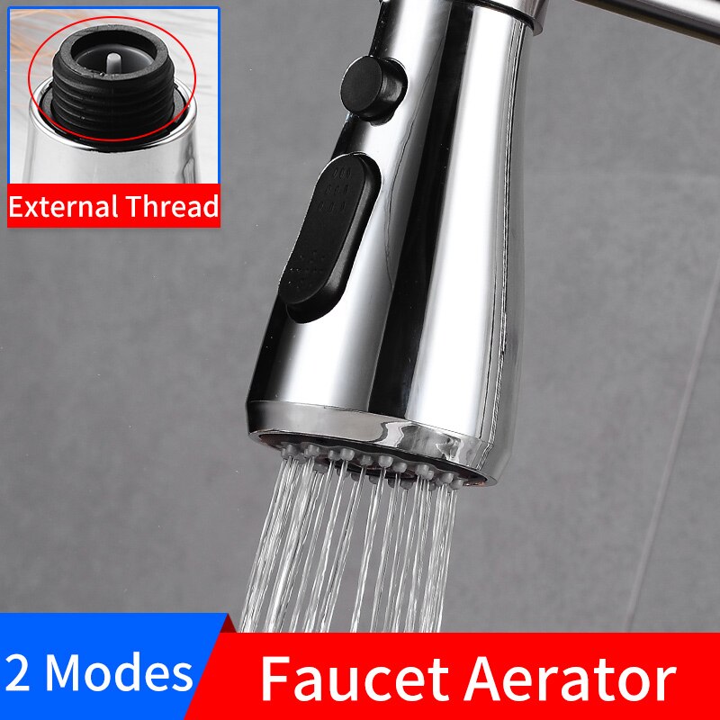 Torneira da cozinha aerador 2 modos de poupança água torneira aerador 360 graus cabeça do aerador da pia ajustável bocal filtro difusor: A-Silver