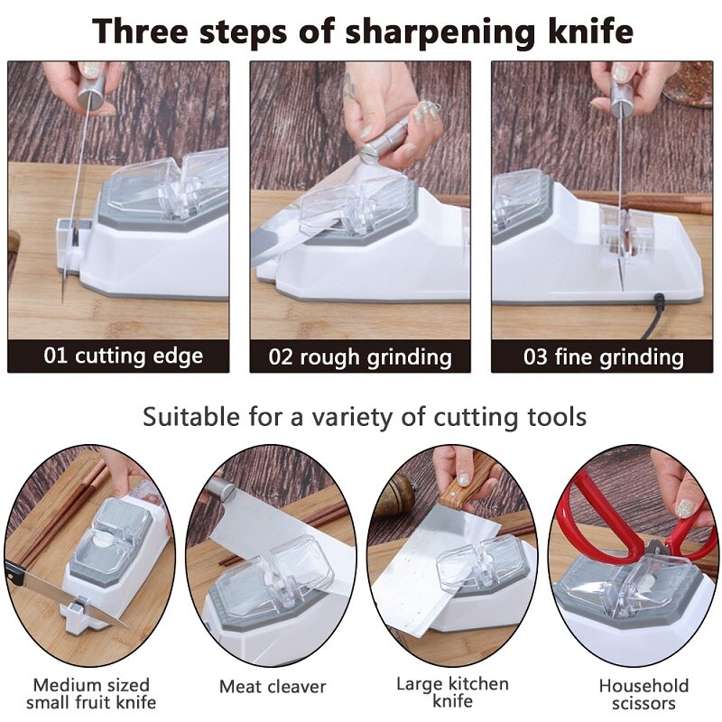 Electric Sharpening Stone Whetstone Grindstone Kitchen Knives Scissor Grinder Kitchen Tools Householder
