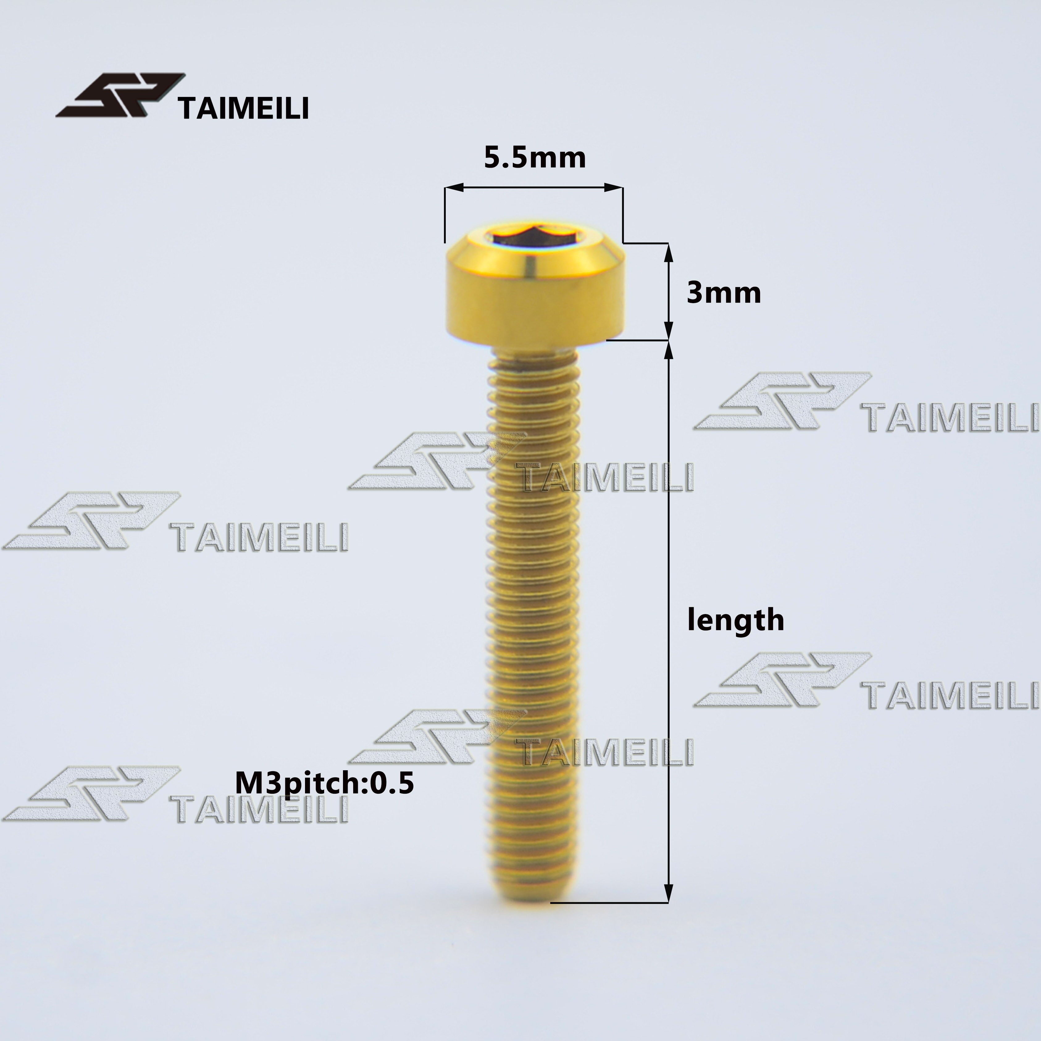 Titanium bolt cylindrical head M3*6/8/10/12/15/18mm replacement screws for bicycles and motorcycles