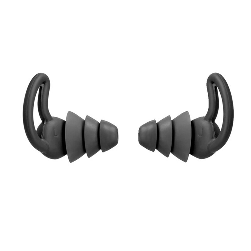 Silikon Schlafen Ohr Stecker Schallschutz Ohr Schutz Ohrstöpsel Anti-Lärm Stecker für Reise Silikon Weiche Lärm Reduktion: Schwarz3