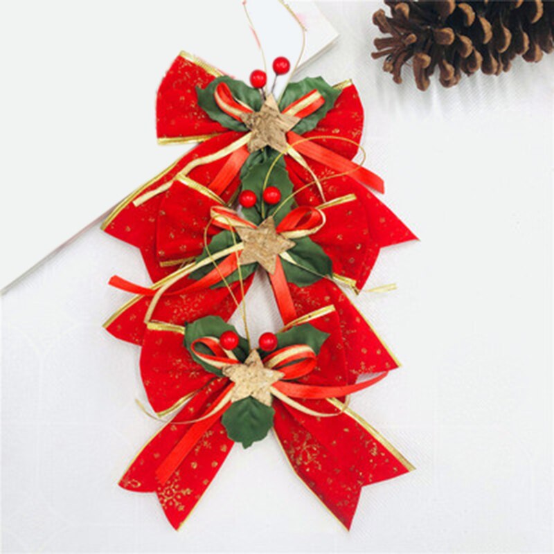 Weihnachten Bogen Dekor Weihnachten Baum Girlande DIY Zubehör Weihnachten Kasten Verpackung BöGen Hause Gold Silber verrotten Bowknot Weihnachten