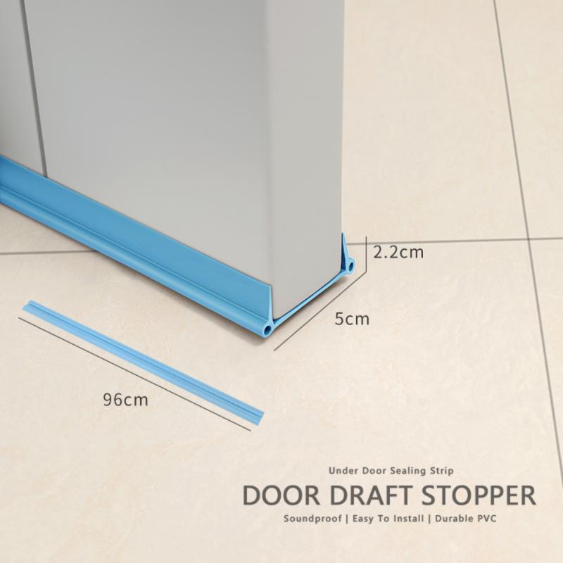 Door Stopper Dust Flexible Door Noise Bottom Draft Reduction Sound Weatherstrip Window Sealing Blocker Strip Proof Sealer Under: blue
