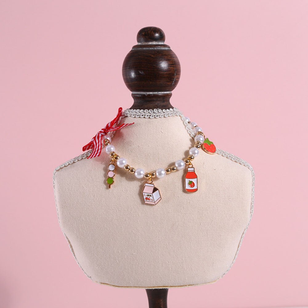 Cane da compagnia gatto perle collana collare accessori Bling piccolo cane gatto gioielli per cucciolo femminile Chihuahua Yorkie coniglio fatto a mano