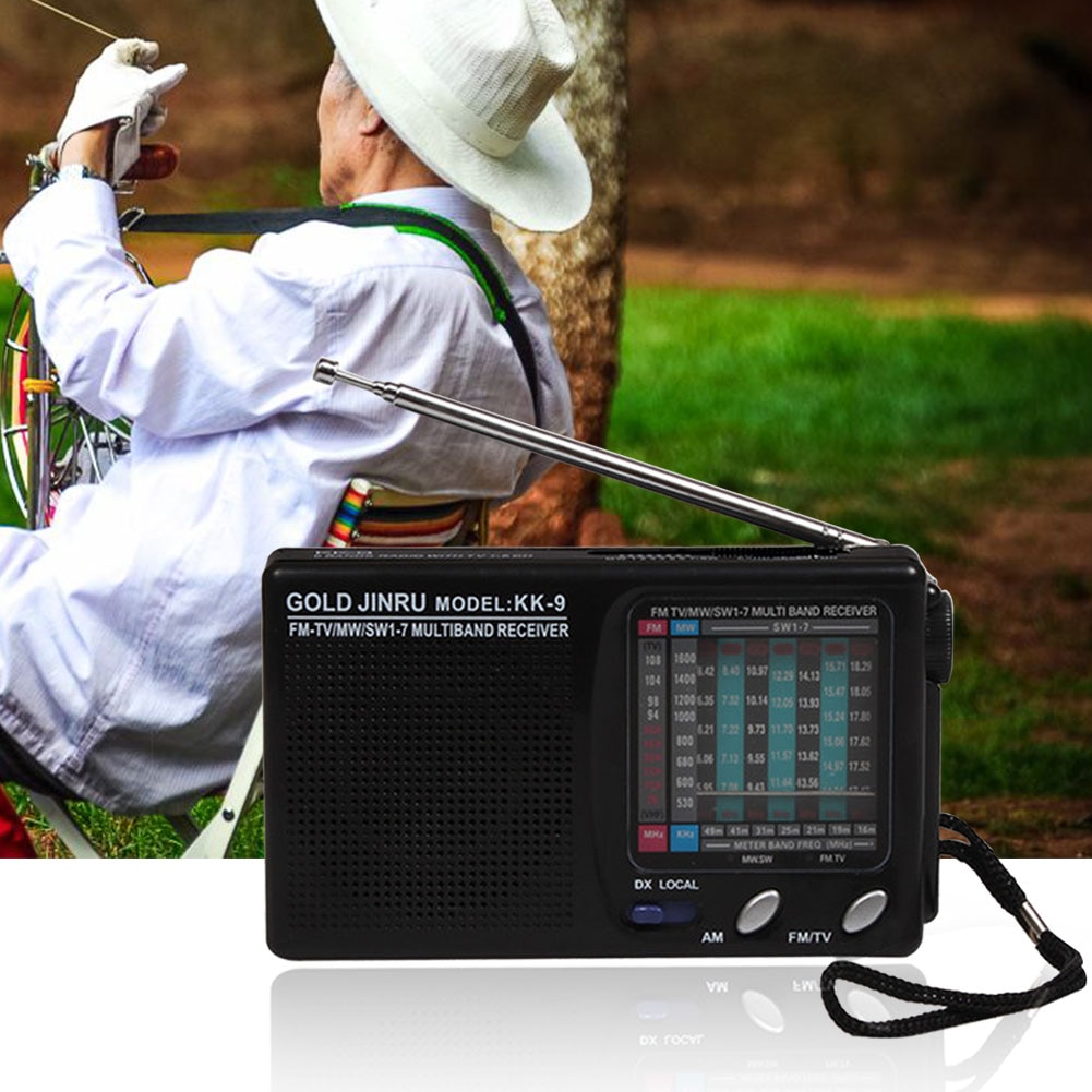 Kk -9 monokanal kortvågsminiradio trådlös am/fm-mottagare klassisk hemradiohögtalare fullband högkänsliga högtalare