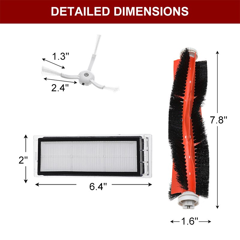 12 Stuks Stofzuiger Accessoires Voor Xiaomi Mi Robot 1S Vervanging Belangrijkste Borstel Filters Zijborstels Stofzuiger Accessoire kit