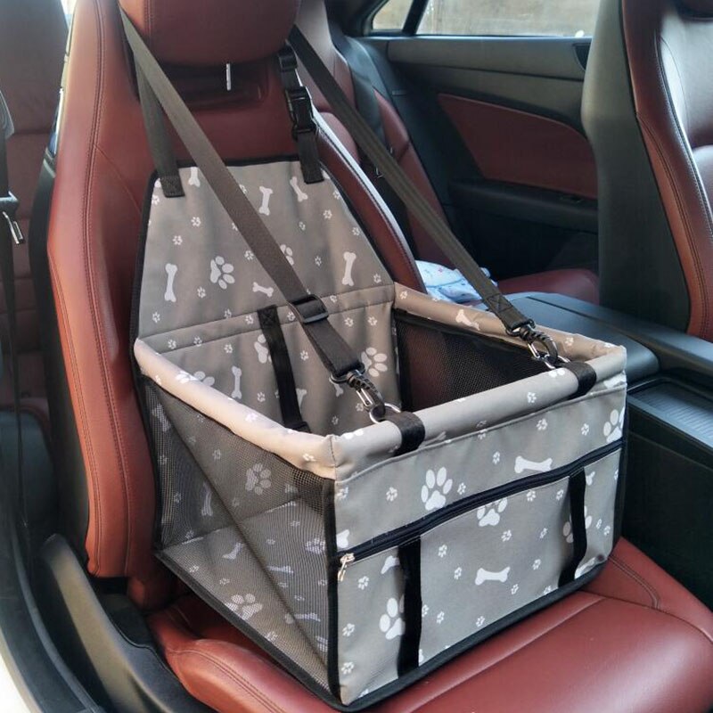 Panier de transport chat chien de luxe | Siège de voiture pour petits chiens, pliable rehausseur de voiture avec boucle de sécurité, accessoires de voyage pour voiture pour animaux de compagnie