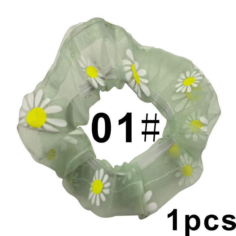 Nette Korea Weiche Gittergewebe Frauen Haar Scrunchie Mädchen Elastische Haar Bands dehnbar Haar Krawatten Pferdeschwanz Kopfschmuck Zubehör: Grau