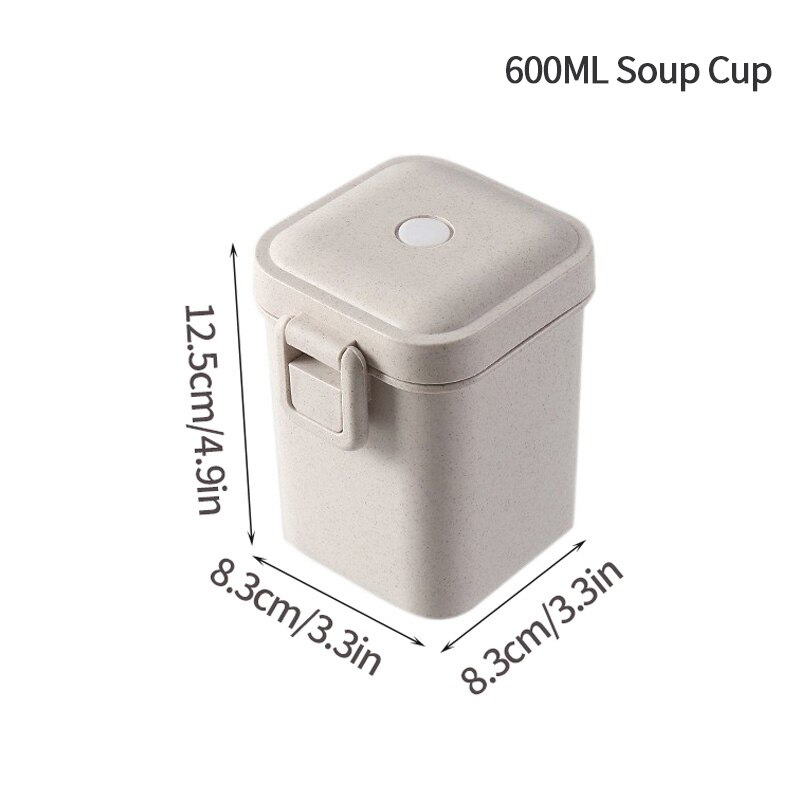 Bento Lunch Box Microwave Lunch Box Japanese Lunch Container Wheat Straw Food Container for Office Food Container for Kids Adult: Soup Cup