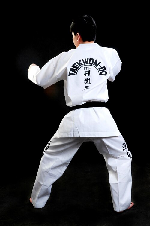 Itf barn voksen hvid taekwondo dragter unisex taekwondo dobok uniform udsøgt broderi behagelige itf dragter