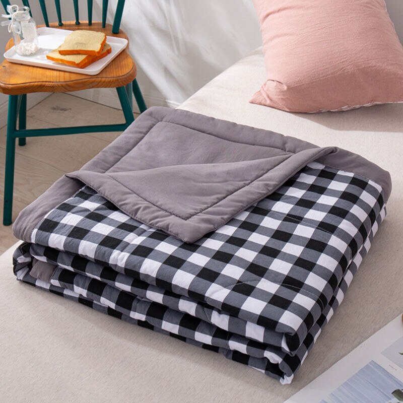 Japanse Stijl Gewassen Katoen Zomer Quilt, Airconditioning Quilt, Koele Zomer Quilt, wasbare Eenvoudige Gestreepte Enkele En Dubbele: 200x230cm 1pcs / xiangyu01-03