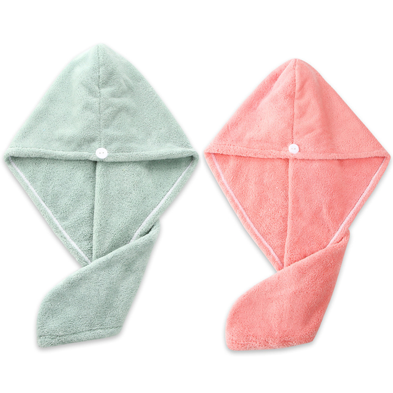 1/2pcs Microfibre Towel Cap After Shower Quick-drying hair Womens Girls Lady's Super Absorbent Towel Head Wrap Bathing Tools: green pink